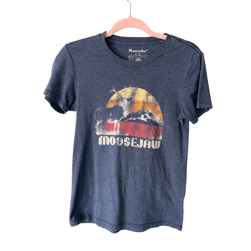 Moosejaw Moose Graphic Navy Short Sleeve Tee Small